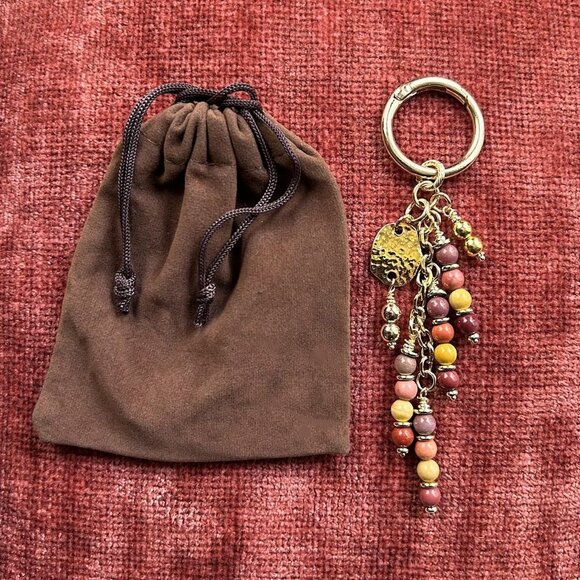 Beaded Bag Charm Gold Tone - Picture 2 of 8